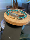 Blues in Harmony Leather Banded Bracelet.