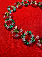 Delica and Crystals Wreath Bracelet