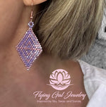 Lilac and Peach Glimmer Earrings
