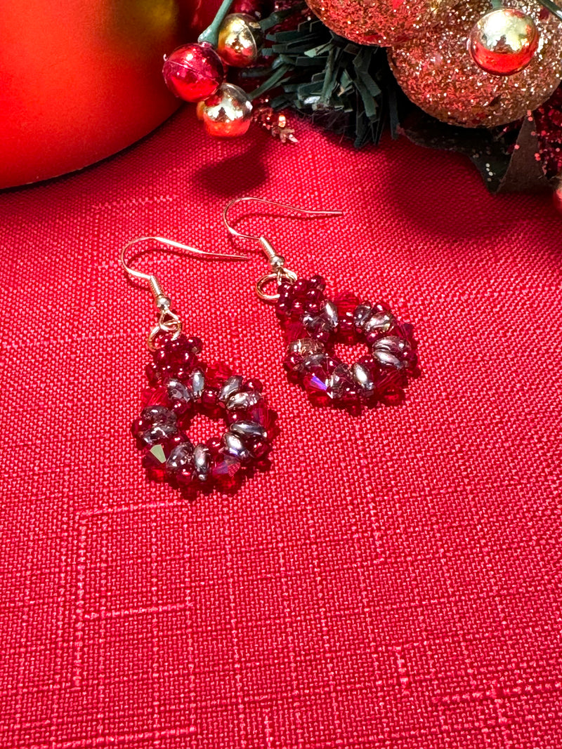 Red Berry Wreath Earrings