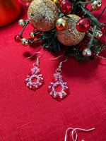 Red Crystals and Ice Earrings