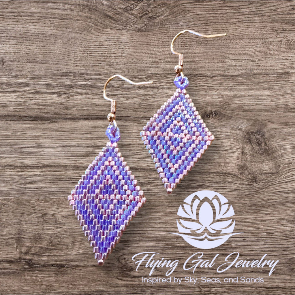 Lilac and Peach Glimmer Earrings