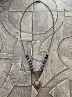 Turtle Love Necklace with Purple Jasper