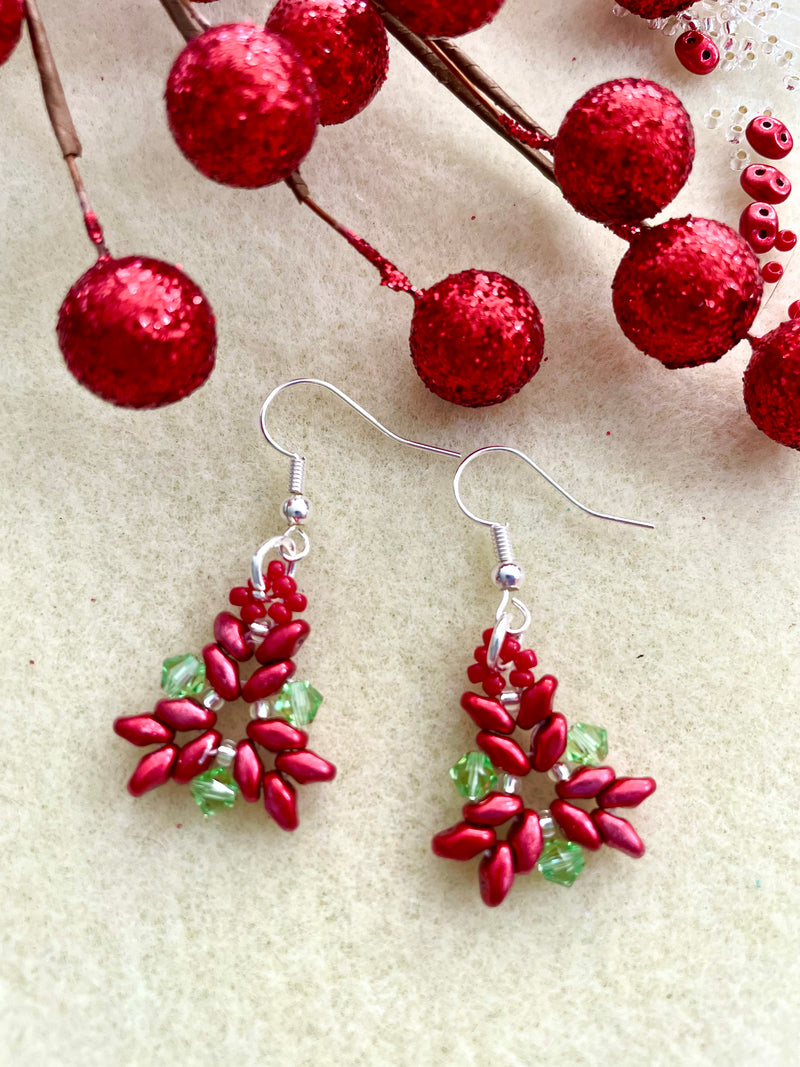 Oh Red Christmas Tree Earrings